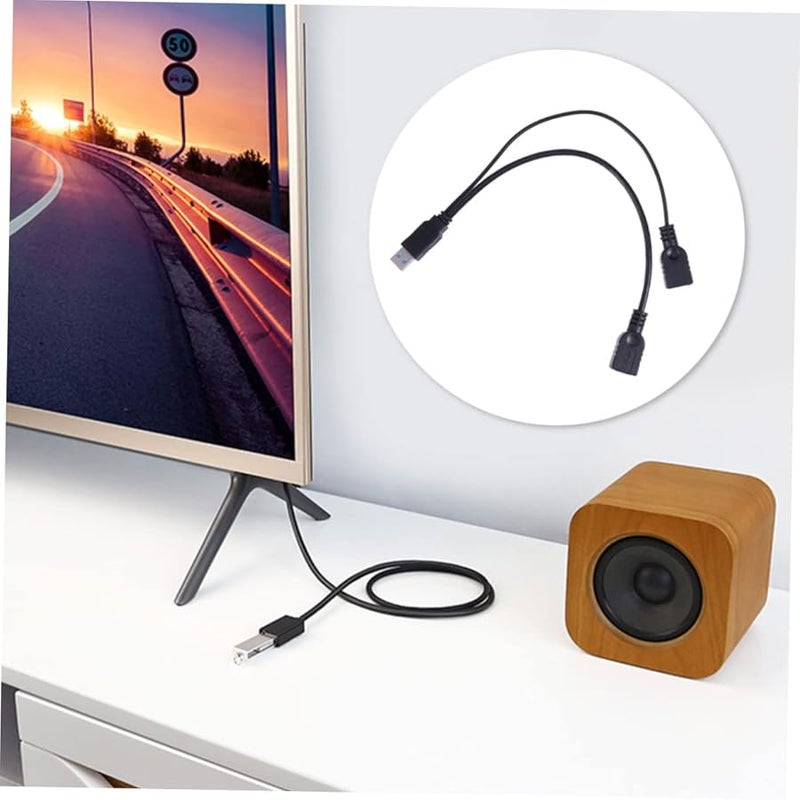 Jojofuny USB Hub Adapter Dual Ports Data Transfer and Charging Cable Black - Image 2
